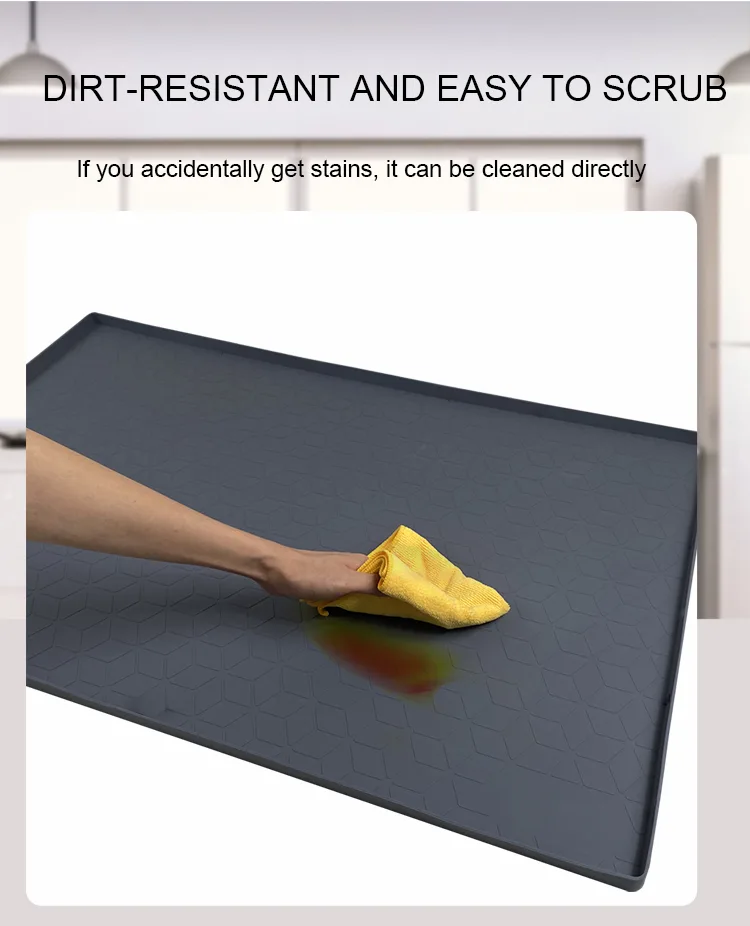 2025 New Kitchen Silicone Sink Mat Custom Waterproof Hole Anti-slip Silicone Kitchen Cabinet Protector Mat Under Mat - detail view 8