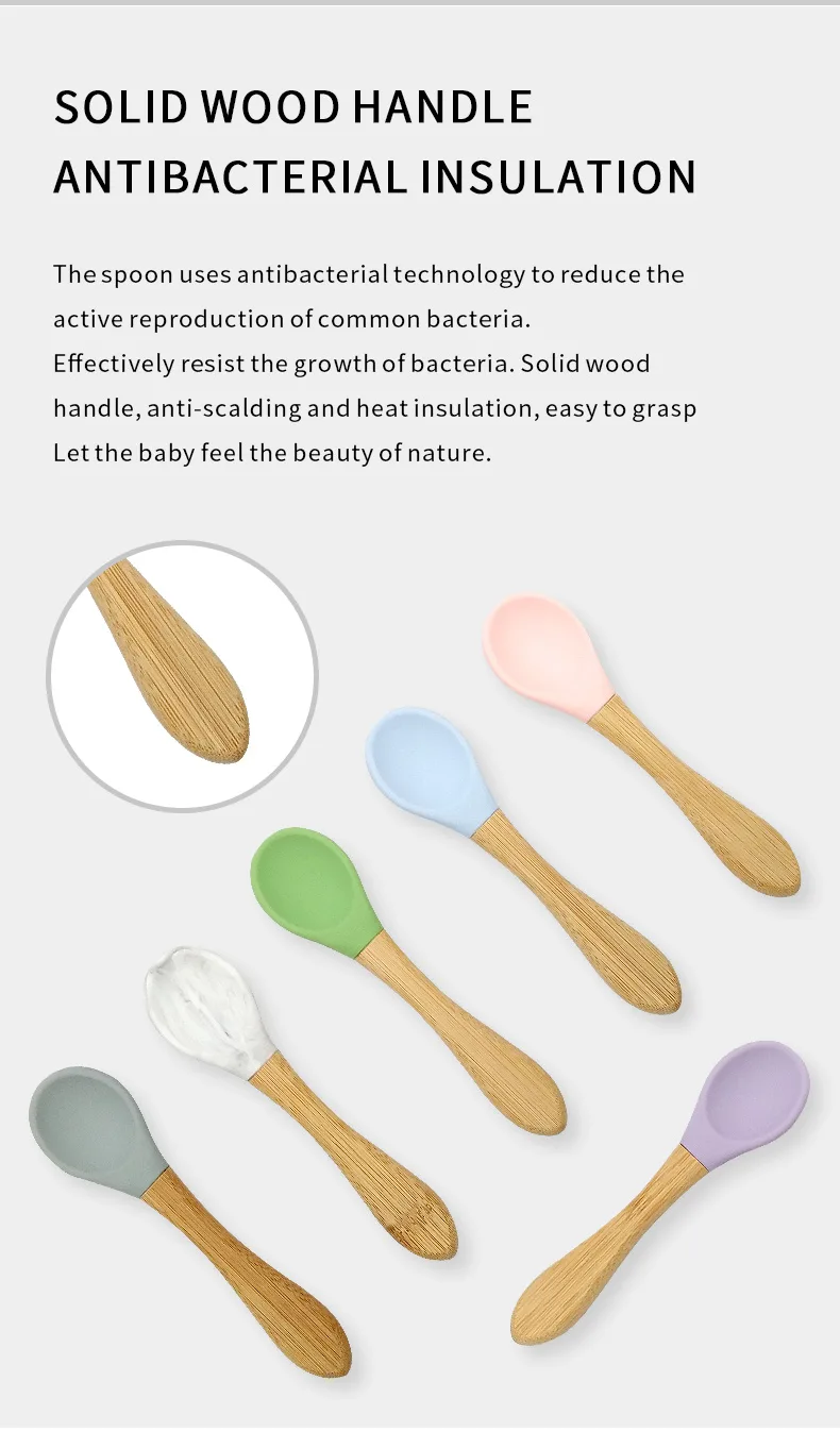 Bamboo à ventouse assiette bébé alimentation bol set base silicone bébé bol tout-petits - detail view 10