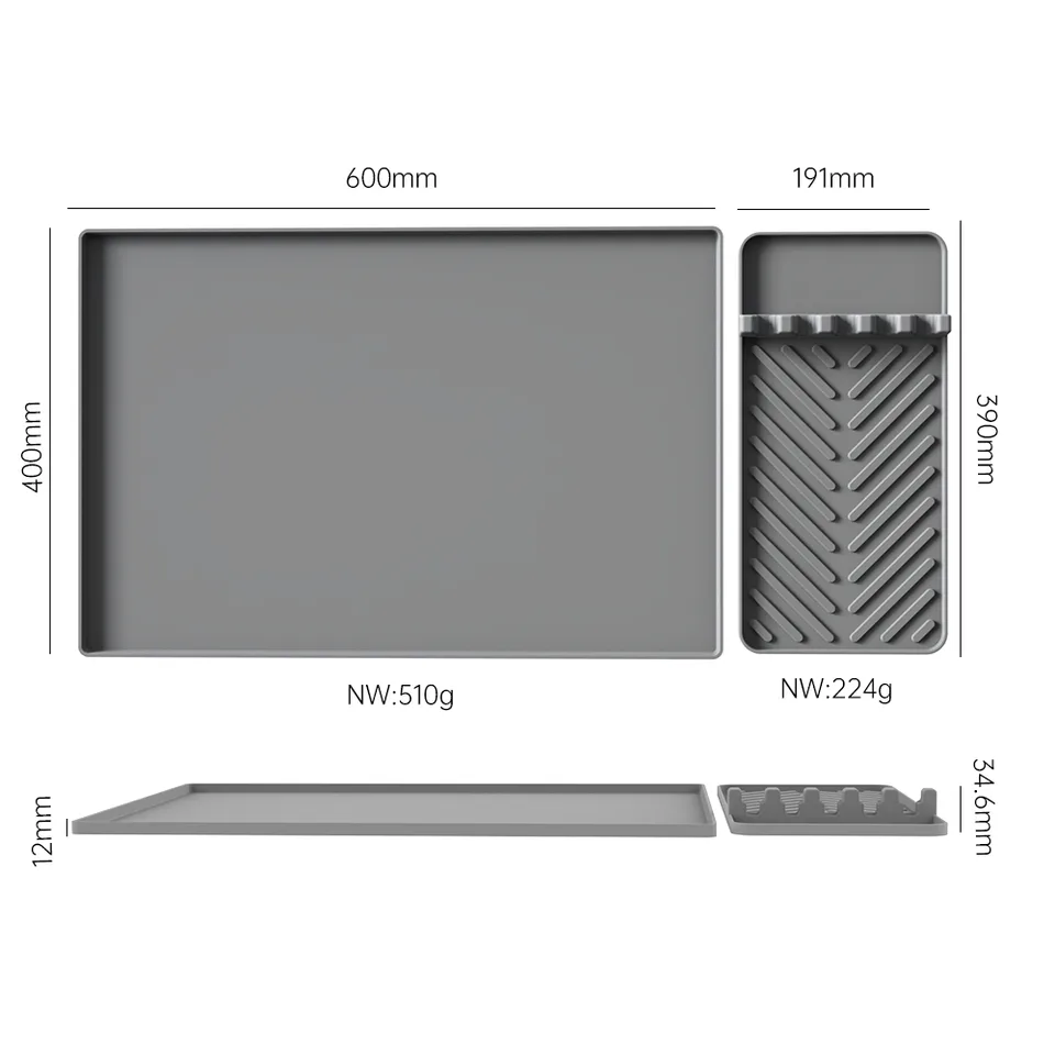 Logo silicone Grey café tapis café machine espresso machine tapis- style 2 - detail view 5