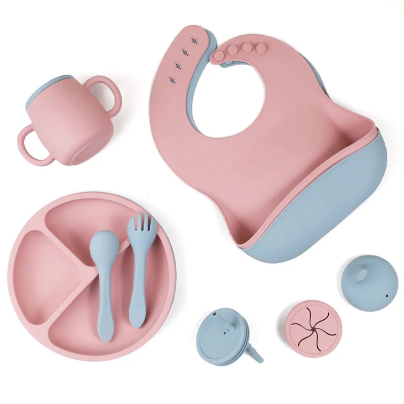 2025 silicone bavoirs Seller bébé fournitures silicone bébé alimentation set nouveau-né set - detail view 1