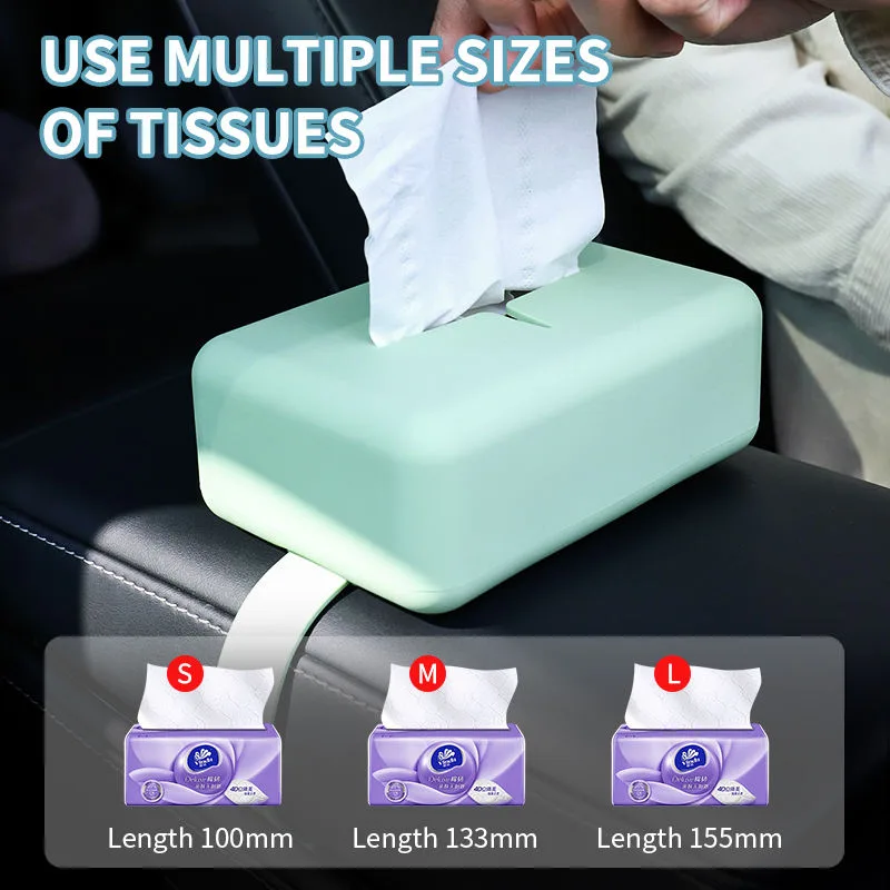 New Arrivals Custom Creative Multi-Functional Silicone Car Tissue Holder Paper Box Tissue Box for Most Car - detail view 3