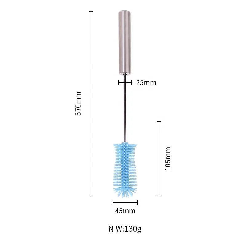 Custom Silicone Baby Brush Bottle Reusable Baby Bottle Brush for Cleaning - detail view 4