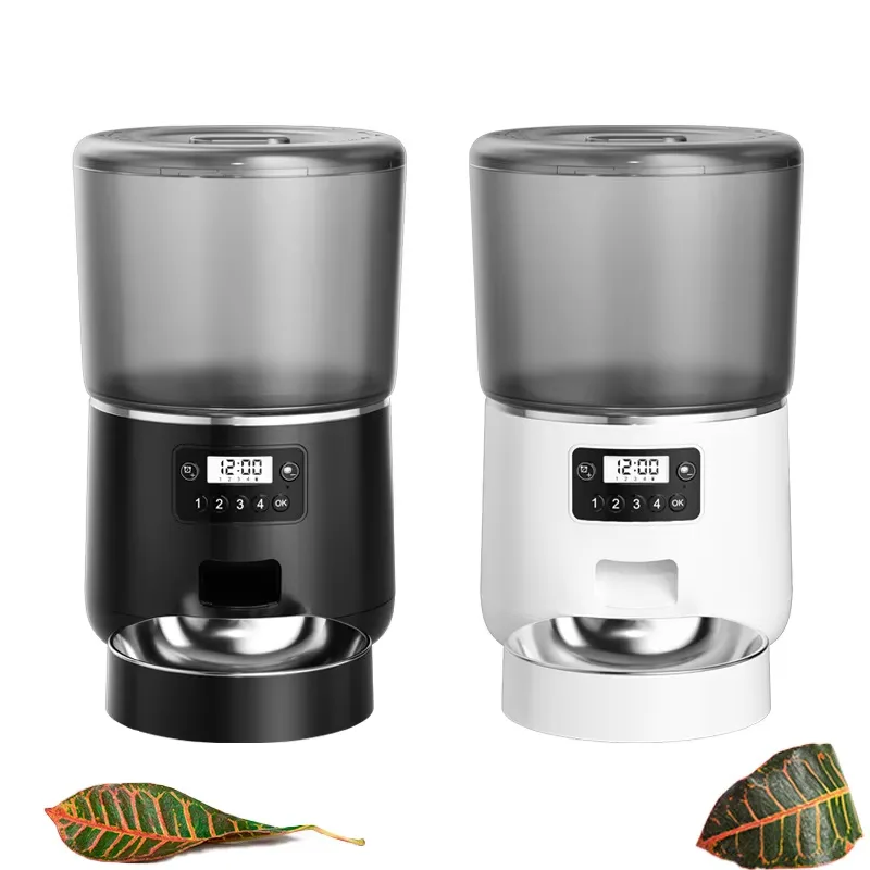 Modern Solid Pattern Timed Automatic Cat Feeders Small Animal Suitable Bowls Rechargeable Power Source - main product image