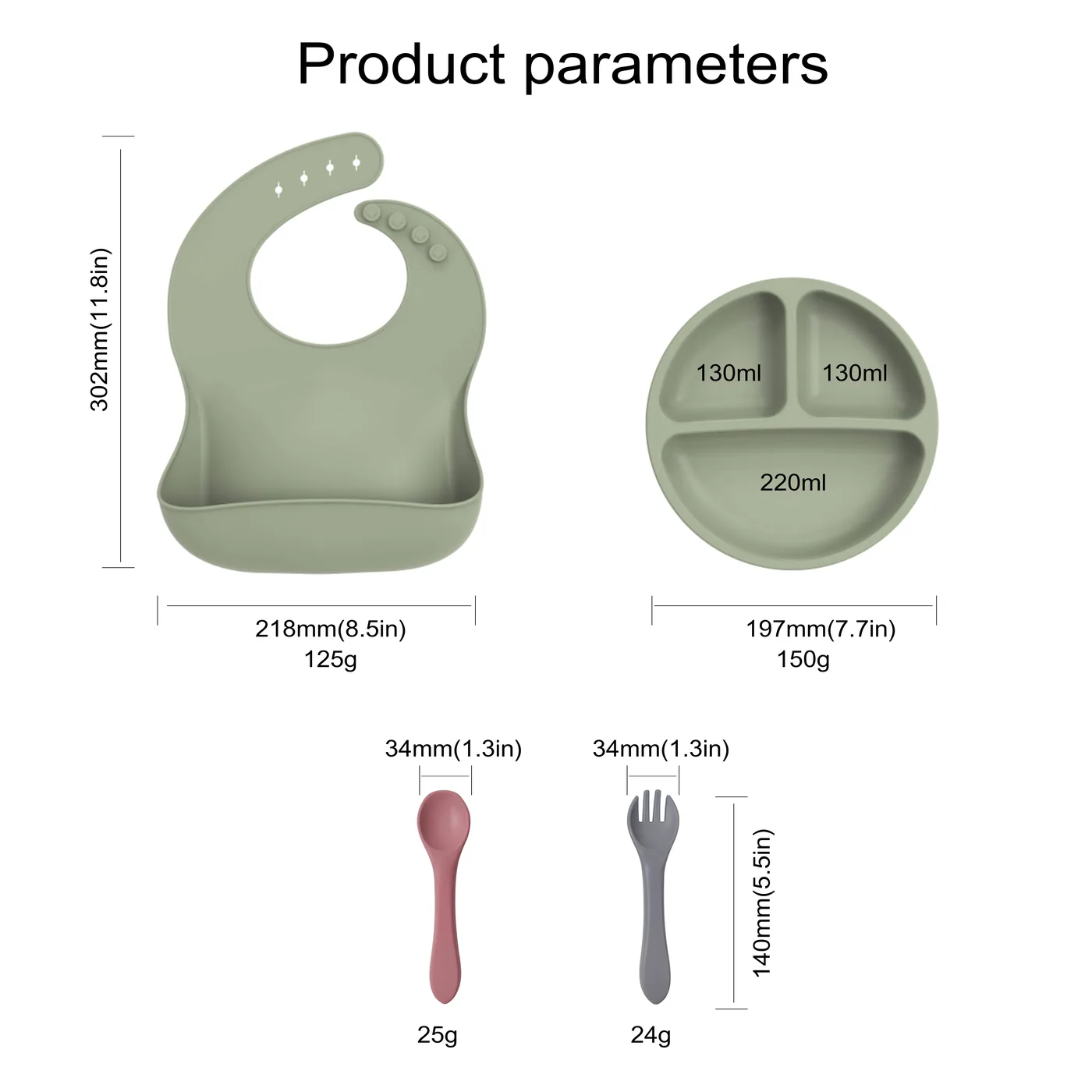 Sem BPA silicone bebé tigela criança prato babador desmame conjunto crianças louças seguro - detail view 5