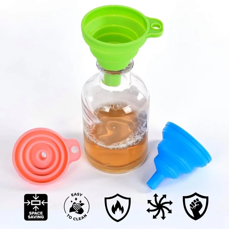 Silicona plegable grande embudo herramientas cocina Gadgets accesorios Funnels agua botella - detail view 5