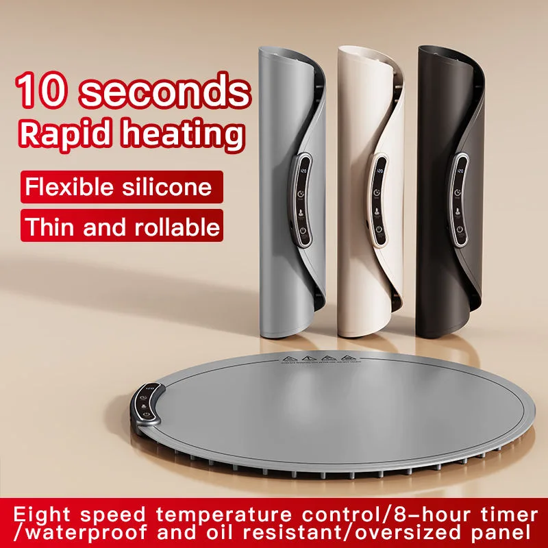 Heating Silicone Electric Warming Tray Food Warming Mat Roll up Buffet Hot Plates Heat Pad for Parties Home Travel - detail view 2
