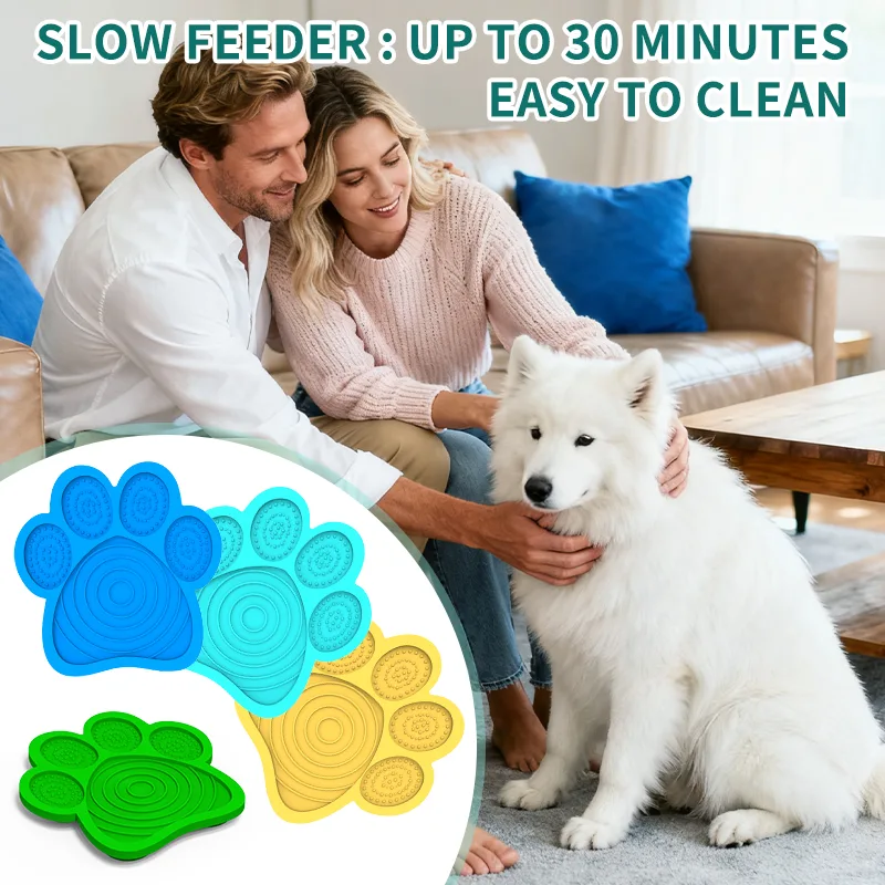 Custom Silicone Licking Mat Bowl Dog Collapsible Silicone Dog Bowl cat Slow Feeder Dog Slow Feeder Bowl - detail view 6