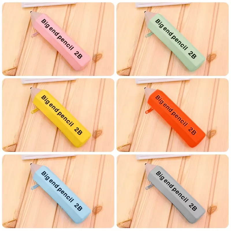 Custom Logo Silicone School Bag Pencil Case With Nylon Zipper for Cute School Supplies Stationery Students - detail view 5