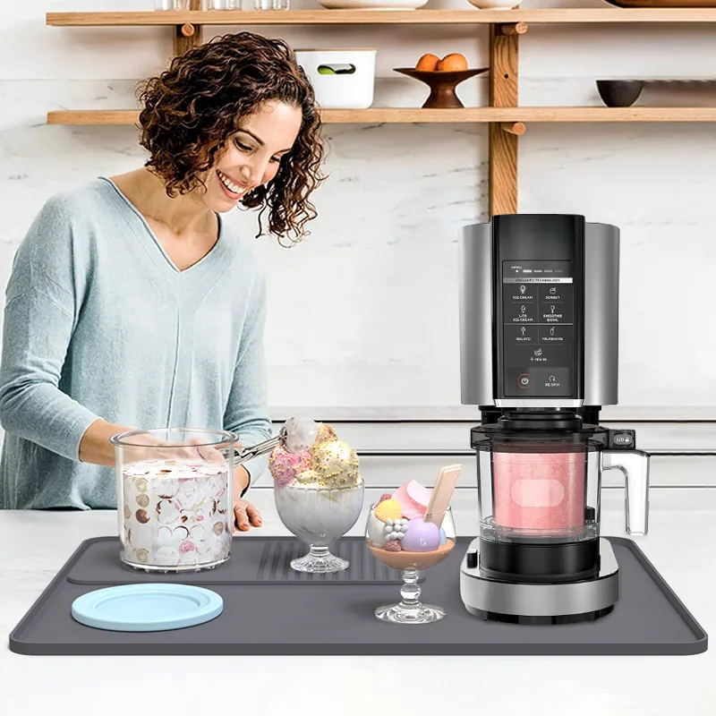 2026 New Arrivals 2-in-1 Silicone Coffee Bar Mat Countertops Dish Drying Home Kitchen Stylish Bar Accessories - detail view 6