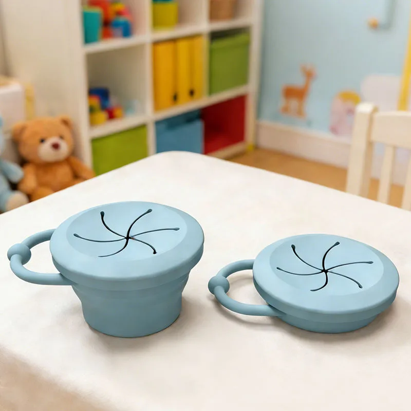 Plegable silicona vasos tapa infantil menaje niño pequeño snack almacenamiento contenedor - detail view 3
