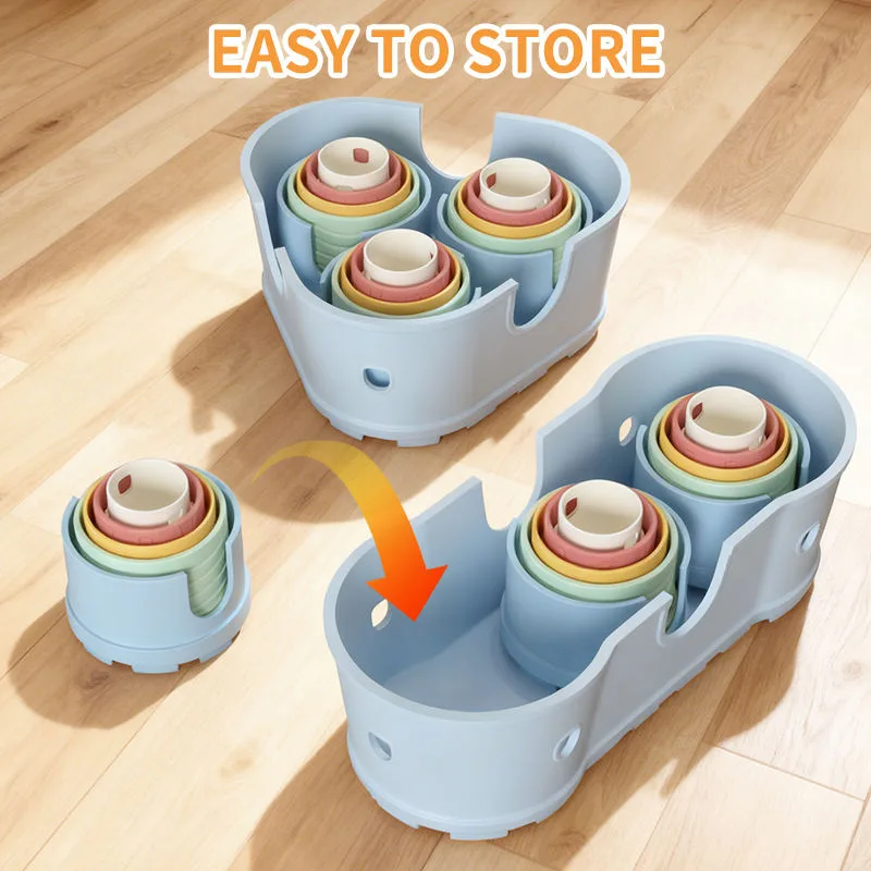 BPA Free Silicone Soft Castles Building Blocks Teething Stacking Teether Children'S Educational Baby Stacker Stacking Toy - detail view 3
