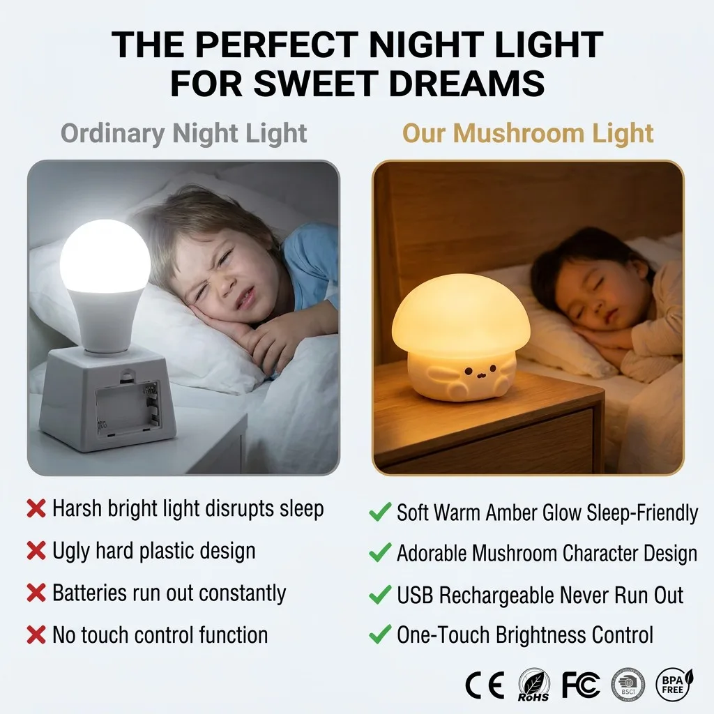 Clap Christmas Lights LED Smart Three-Speed Cute Silicone Night Light for Rooms Eye Protection Sleep Atmosphere Clap Light - LED & Light Therapy - Style 2 - detail view 8