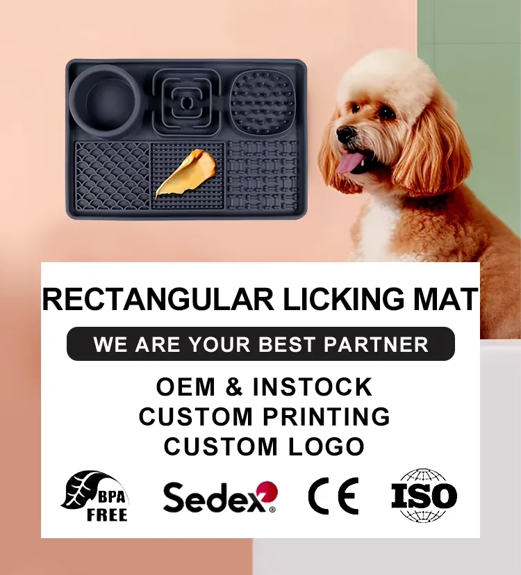 Modern Non-Slip Dog Bowl with Solid Pattern Food Grade Silicone Pet Lick Mat Eco-Friendly Automatic Pet Feeder for Water Food - detail view 6
