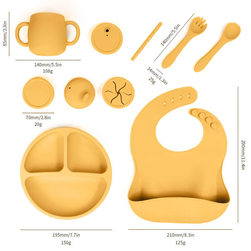 Baby Supplies Silicone Baby Feeding Set Newborn Set Gift Baby Plate Set - detail view 5