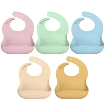 Nursery Supplies Custom Baby Bib BPA Free Waterproof Shape Color Baby Feeding Silicone Baby Bibs - main product image