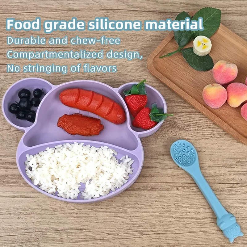 Children's Baby Feeding Bowl Stainless Steel Silicone Cover BPA Free Dishwasher Safe Eco-Friendly Reusable Portable Box - Silicone baby bowl Customize - detail view 9
