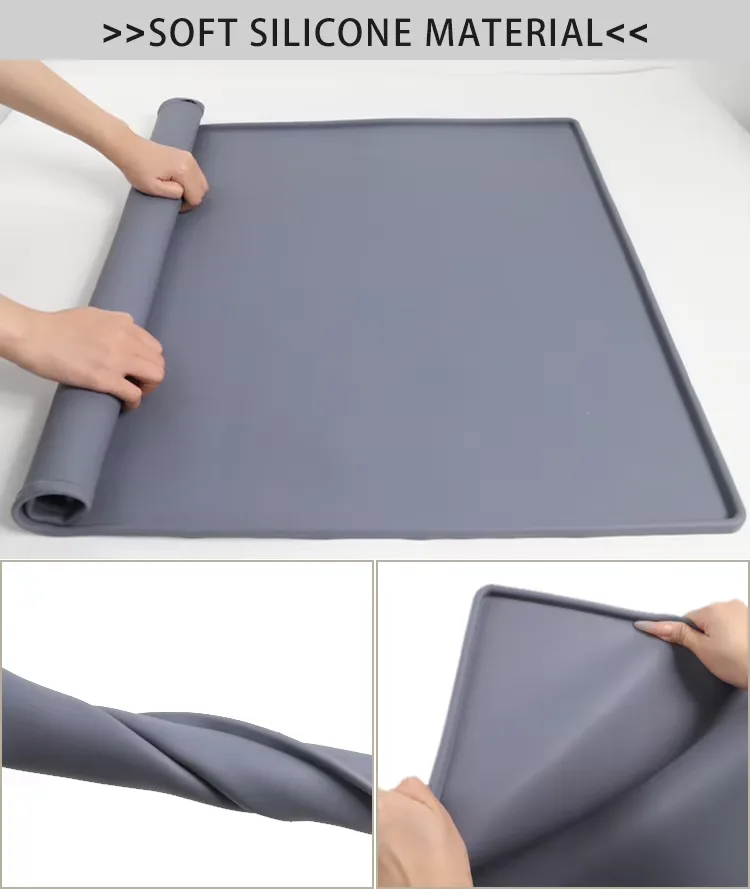 Nouveau sans BPA qualité alimentaire chien chat bol tapis silicone antidérapant imperméable - detail view 9