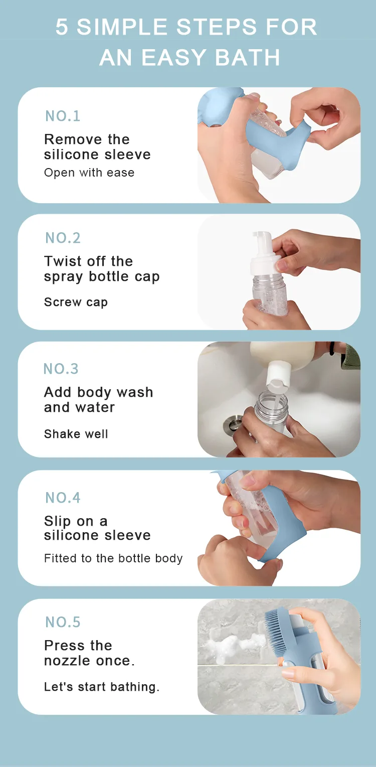 OEM 반려동물 제품 그루밍 용품 샤워 샴푸 Spray 소프트 Bristle 세탁 마사지 목욕 브러시 강아지 고양이 - detail view 8