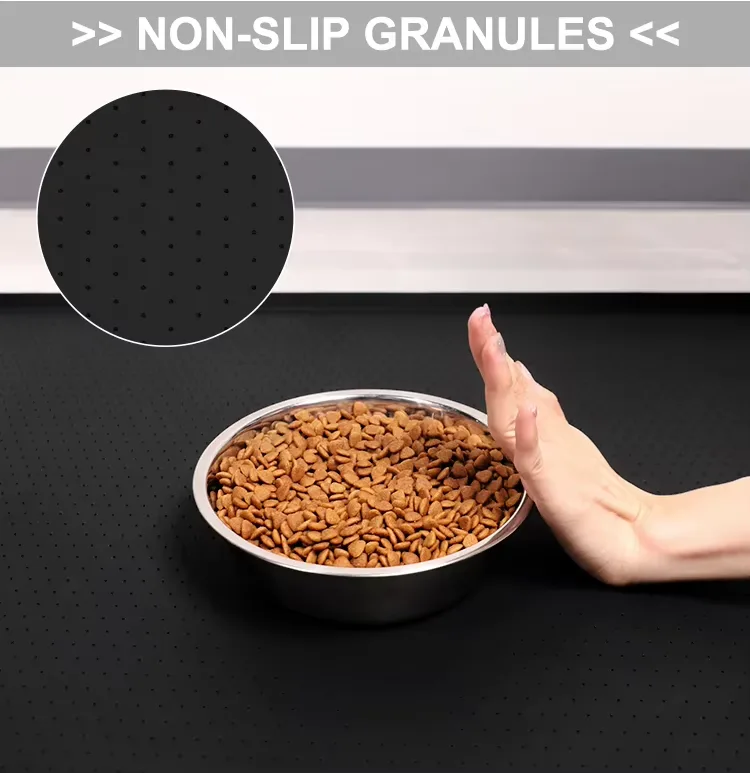 Sem BPA Rectangle-Shaped silicone cão alimentação tapete antiderrapante não-Spills animais - detail view 9
