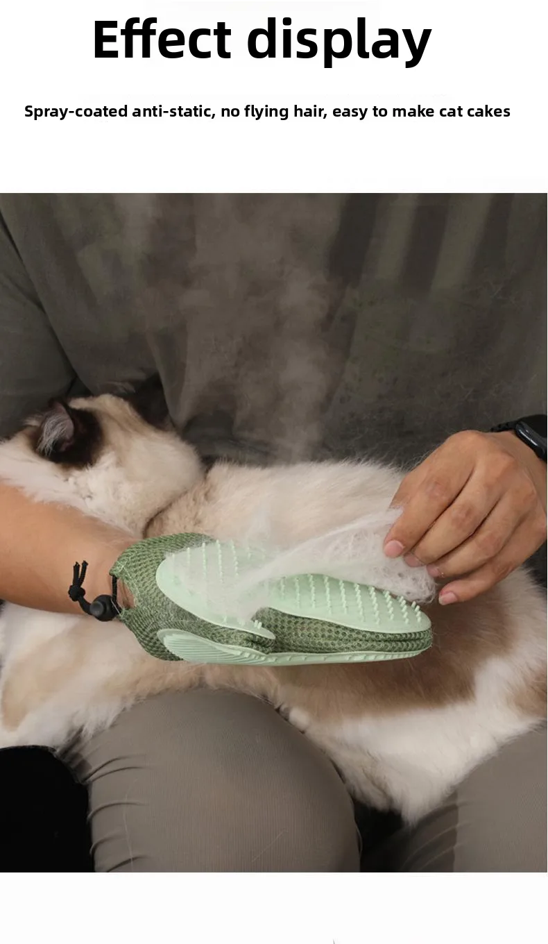 New Pet Steam Gloves Brush for Cats Dogs Hair Cleaning Pet Grooming Double-sided Cat Hair Removal Gloves Steam Brush - detail view 10