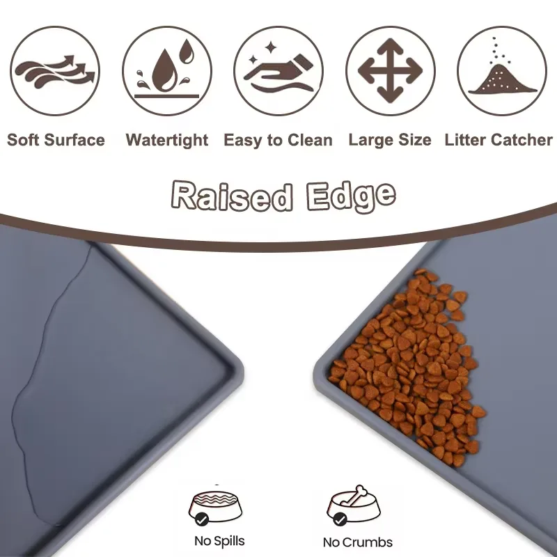 Nouveau sans BPA qualité alimentaire chien chat bol tapis silicone antidérapant imperméable - detail view 1