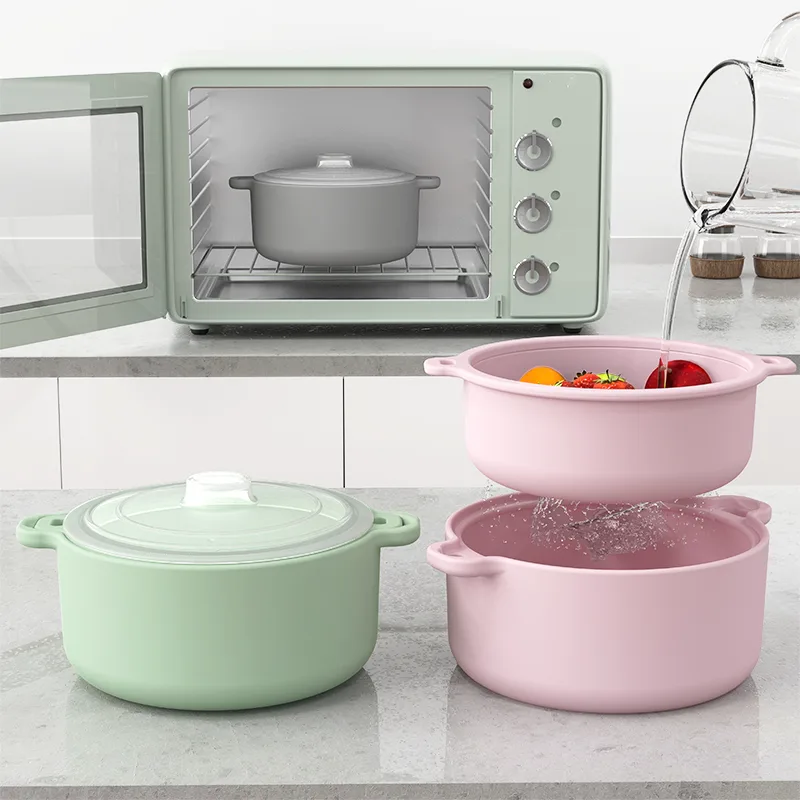Food Grade Heat Resistant Creative Kitchen Gadgets Silicone Steamed Fish Bowl Microwave Oven Silicone Steamer with Lid - detail view 6