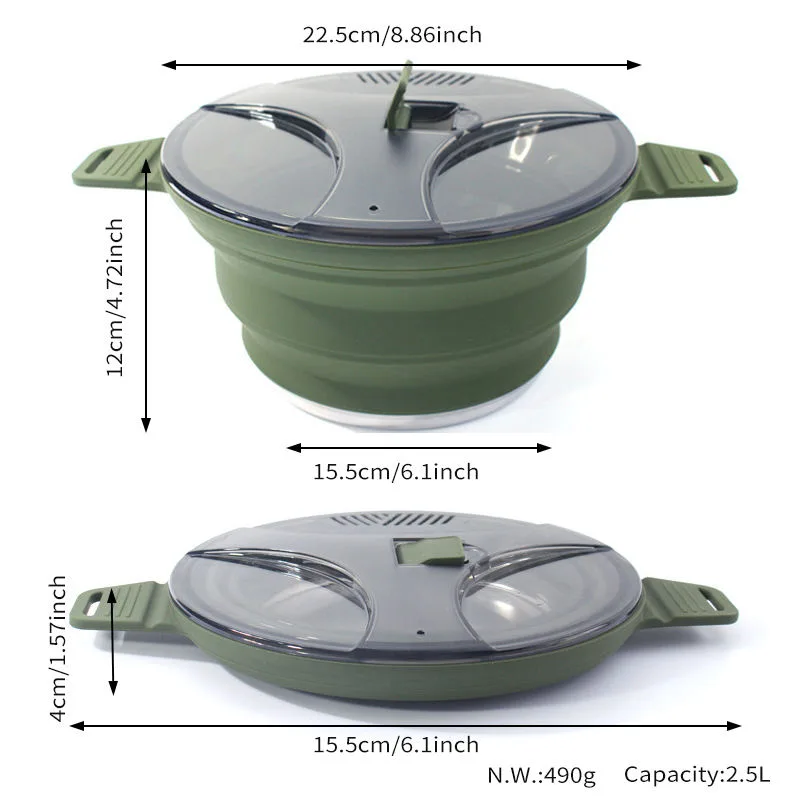 Cocina exterior Soup PotSports viaje Picnic olla Camping Instant Noodles plegable Kettle - detail view 5