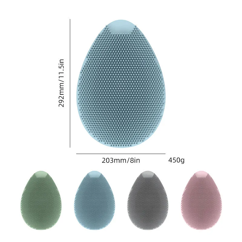 Soft Silicone Hair Cleaning Brush Reusable Baby Bath Cleaner Massager Brush Scrubber Silicone Baby Shampoo Brush - detail view 5