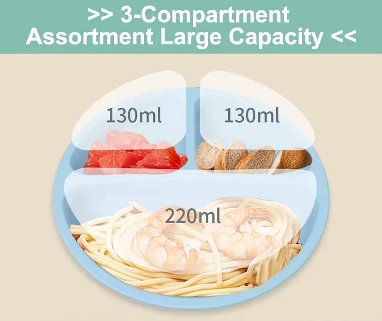 2027 New Bpa Free Silicone Baby Plate With Lid Food Grade Kids Toddler Feeding Suction Divider Baby Silicone Bowl - detail view 8