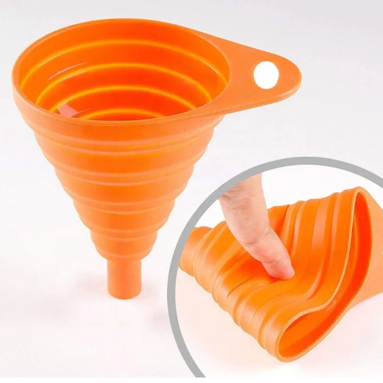 100% Food Grade Silicone Collapsible Large Size Funnel Foldable Kitchen Funnel for Liquid Transfer - detail view 9