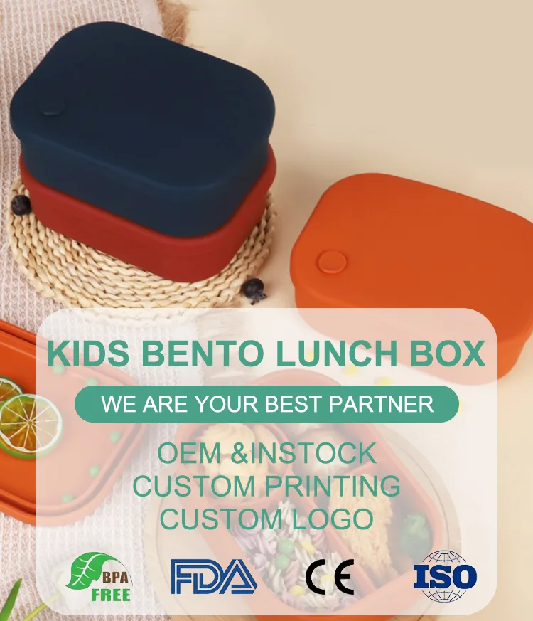 ECO Friendly Portable Click to Go Silicone Bento Office Lunch Box Set With Compartment for Kids Children's Adult - detail view 6