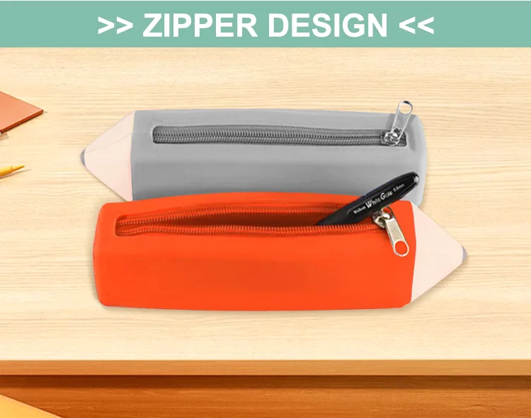 Custom Logo Silicone School Bag Pencil Case With Nylon Zipper for Cute School Supplies Stationery Students - detail view 9