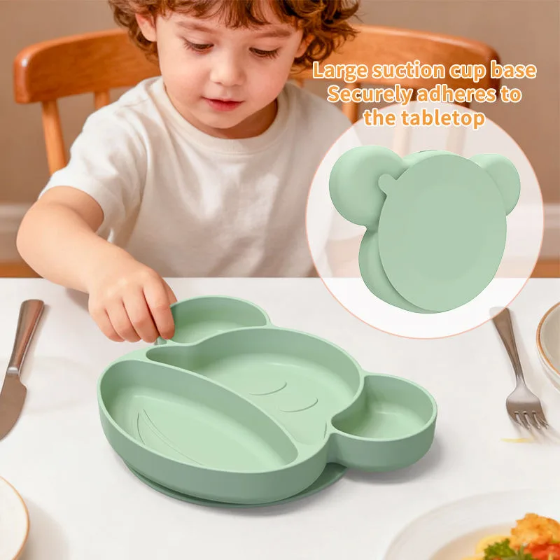 Modern Design Silicone Bear Baby Plate Food Grade Silicone Material Easy to Clean Kids Dining Dinnerware Sets Babies Feeding - Baby Plate & Bowl - detail view 3