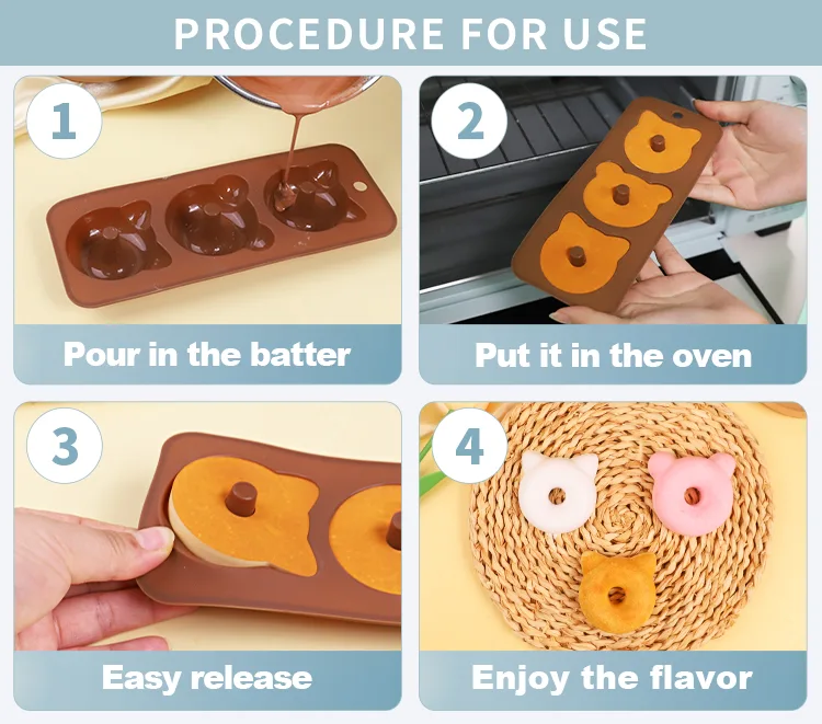 Top Rankings Food-Grade Silicone Round Donut Mold Easy Release Oven Cake Baking Tool - detail view 10