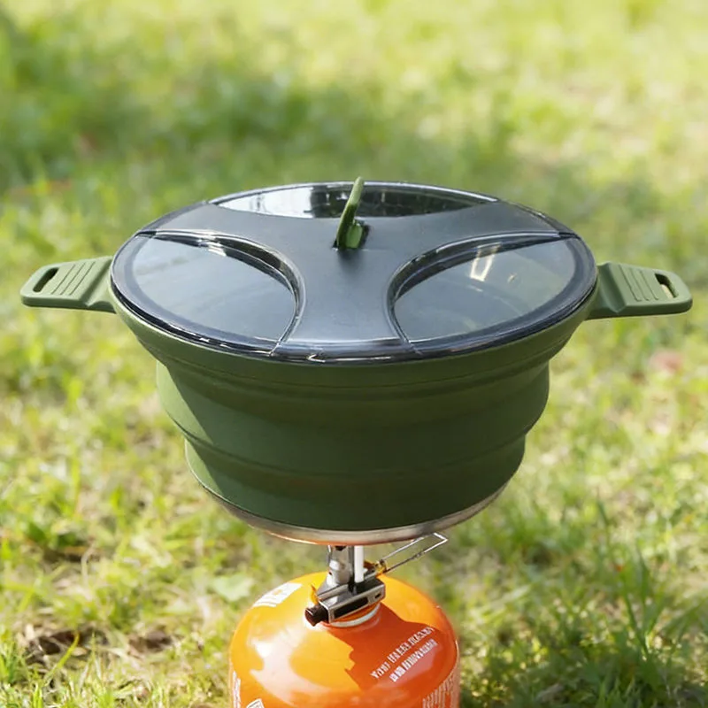 Cocina exterior Soup PotSports viaje Picnic olla Camping Instant Noodles plegable Kettle - main product image