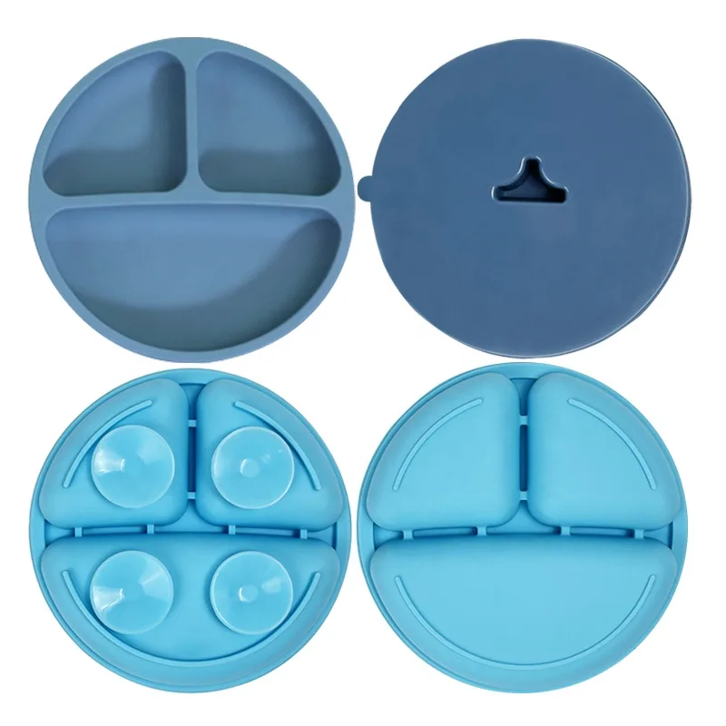 Children's Baby Feeding Bowl Stainless Steel Silicone Cover BPA Free Dishwasher Safe Eco-Friendly Reusable Portable Box - Silicone dinner plate - detail view 8