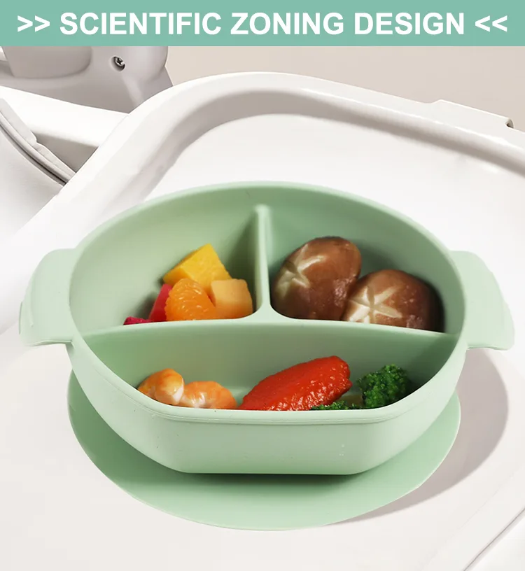 Custom Baby Feeding Bowl Set with Suction Cup Base Food Grade Non-Toxic BPA Free Silicone Baby Bowl for Toddlers - detail view 7