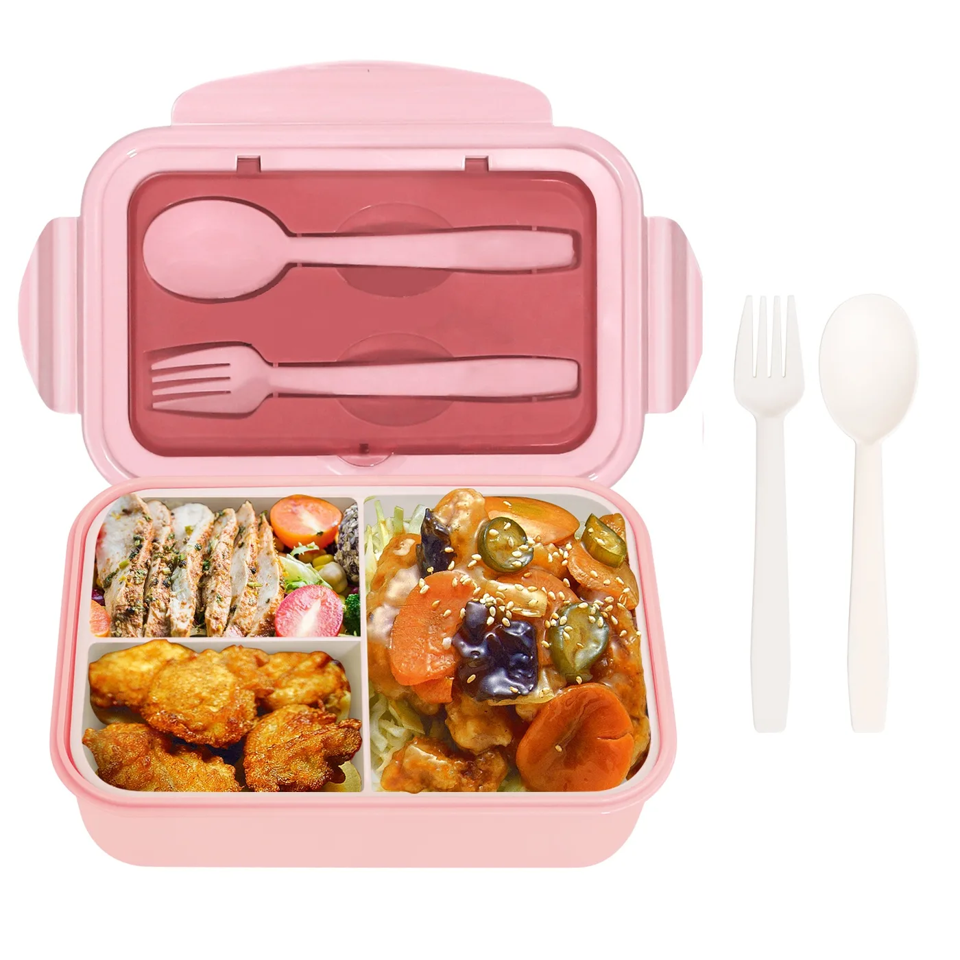 Kids Divided Bento Lunch Box for Kids 3 Compartment Lunch Containers Easy Open School Lunch Containers for Girls Boys - detail view 6
