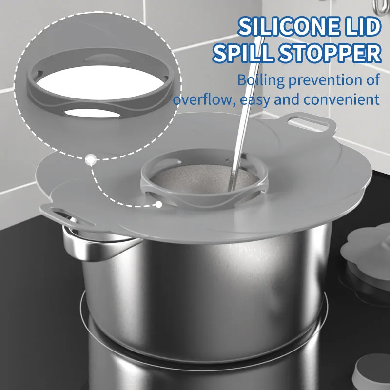 BPA Free Cooking Tool Anti Overflow Silicone Pan Cover Silicone Fresh Keeping Bowl Cover - detail view 3