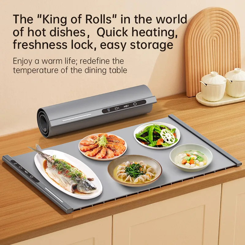 Food Warming Mat Flexible Silicon Heating Board Roll up Easy Storage Portable Electric Silicone Heating Mat for Food - detail view 3