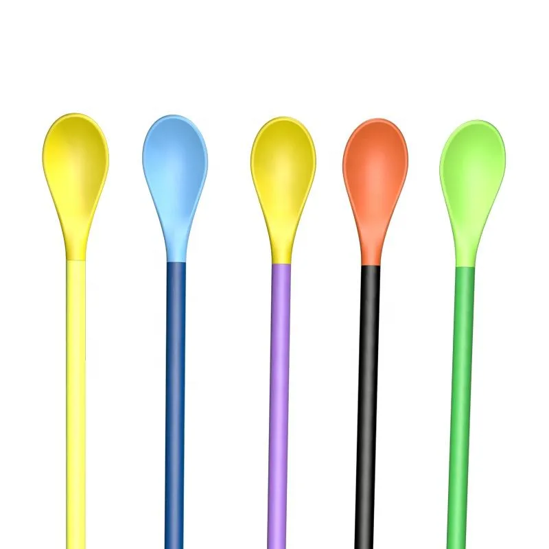 Ecológico sin BPA suave plegable silicona Straw cuchara reutilizable Drinkware Accessory CE - detail view 3