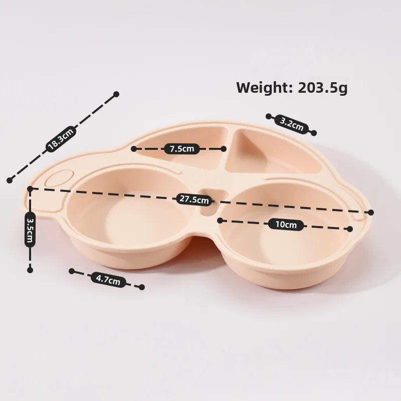Baby Silicone Food Divided Plate Suction-Capacity Dining Tableware for Children's Practice Applications - detail view 9