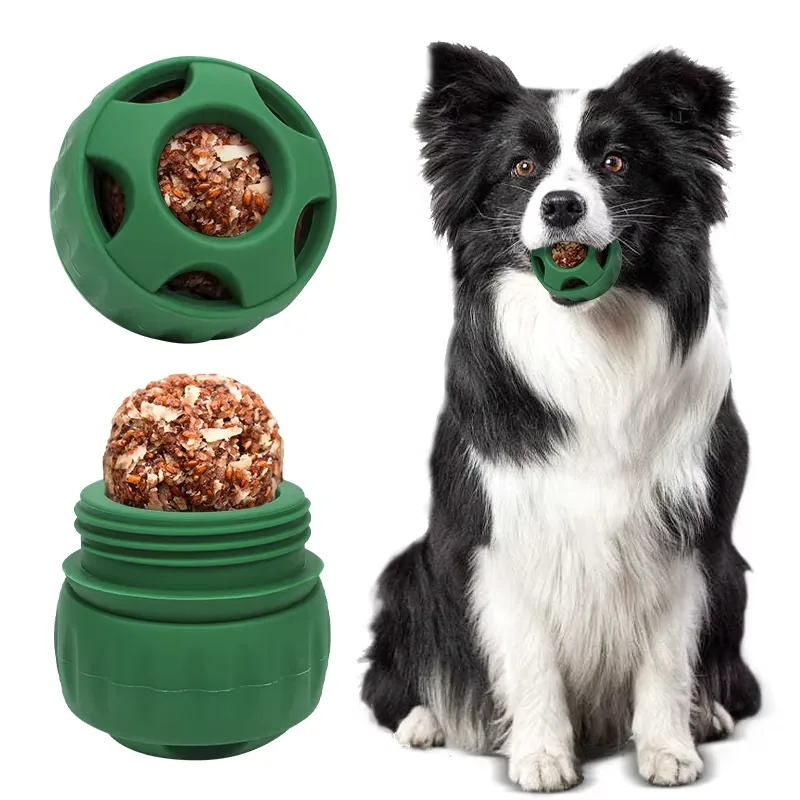 Silicone chien mâche jouet balle durable dessin animé chien friandise Holes Puzzle - main product image