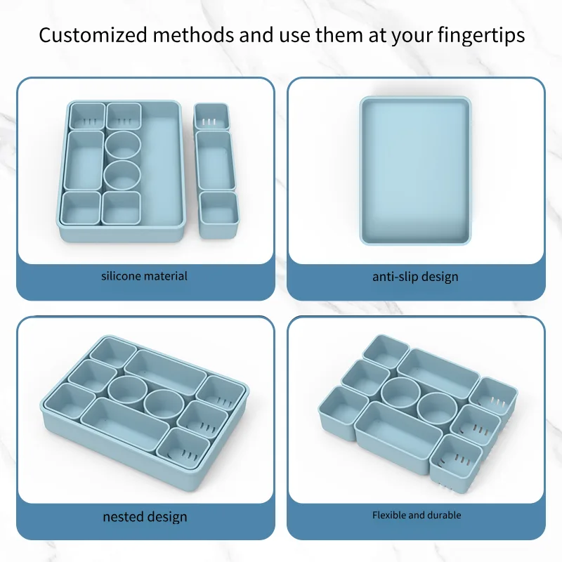 Silicone Make up Brush Nail Polish Lipstick Holder Case Organizer Storage Box - detail view 7