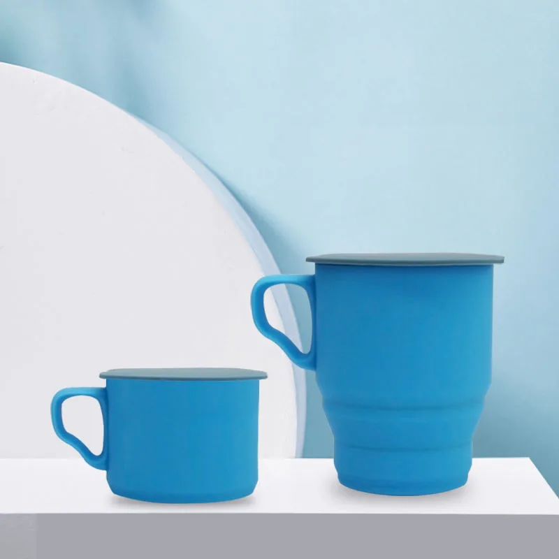 ODM OEM Portable Travel Custom Logo Reusable BPA Free Silicone Collapsible Reusable Coffee Cup With Lid - detail view 2