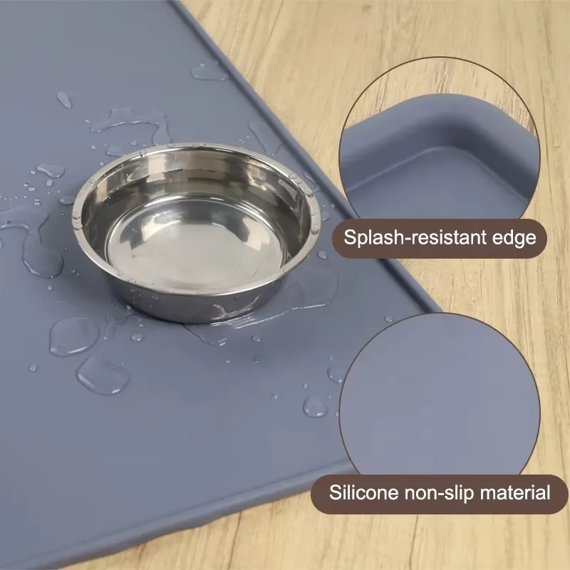 Nouveau sans BPA qualité alimentaire chien chat bol tapis silicone antidérapant imperméable - detail view 2