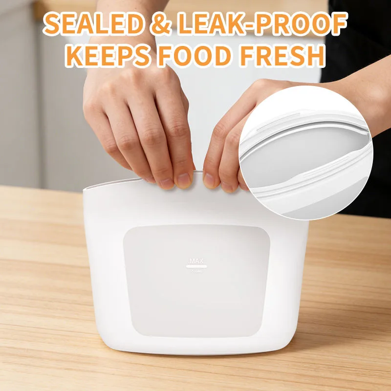 Food Grade Silicone Reusable Storage Bags for Refrigerator Full Silicone Self-Sealing Thickened Transparent Airtight Bag - detail view 2