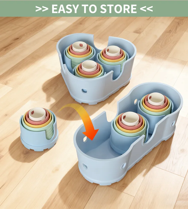BPA Free Silicone Soft Castles Building Blocks Teething Stacking Teether Children'S Educational Baby Stacker Stacking Toy - detail view 8