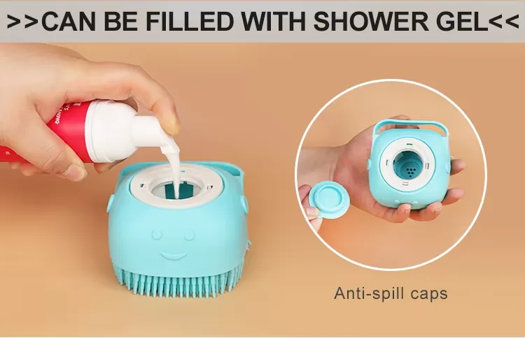 New Arrivals Custom Pets Brushes Bath Massage Brush Shampoo Dispenser Dog Grooming Tool Pet Cat Dog Bath - detail view 10
