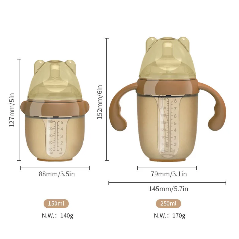 Fábrica OEM a medida sin BPA silicona bebé alimentación botella juego 150ml capacidad - detail view 5